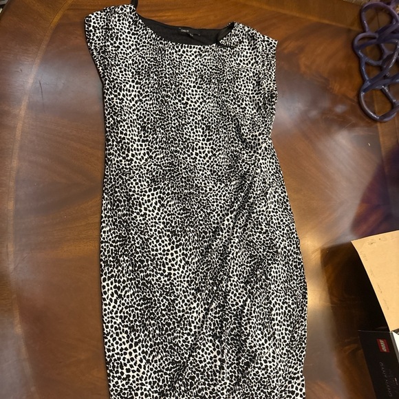 Chaus Black and White Asymmetrical Ruffled Midi Dress - Picture 1 of 1